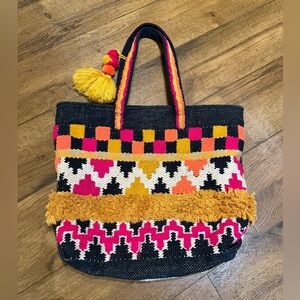 Vintage America and Beyond Colorful Patterned Tote Bag